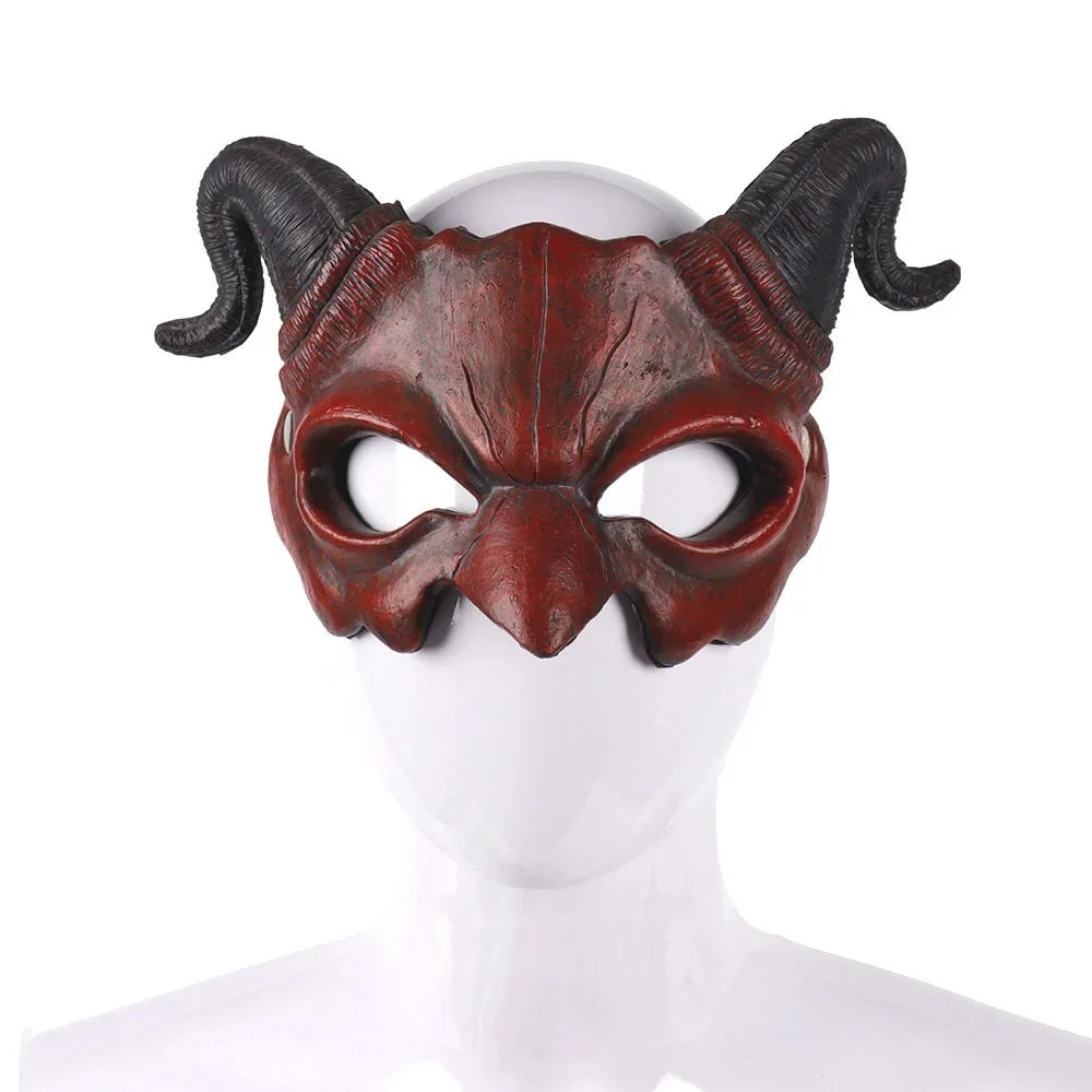 Demi-Masque Démon à Cornes de Taureau
