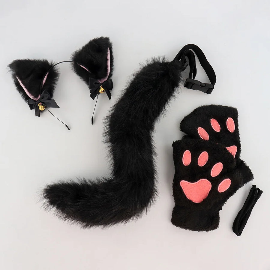 Kit Chat Noir – Oreilles, Queue, Gants et Collier