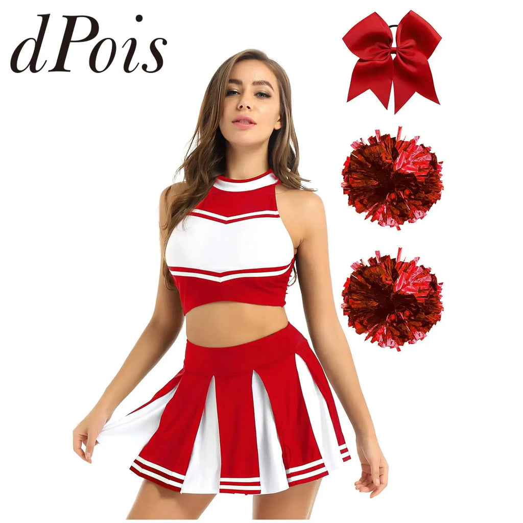 Costume Pom-Pom Girl Femme – Haut, Jupe et Accessoires