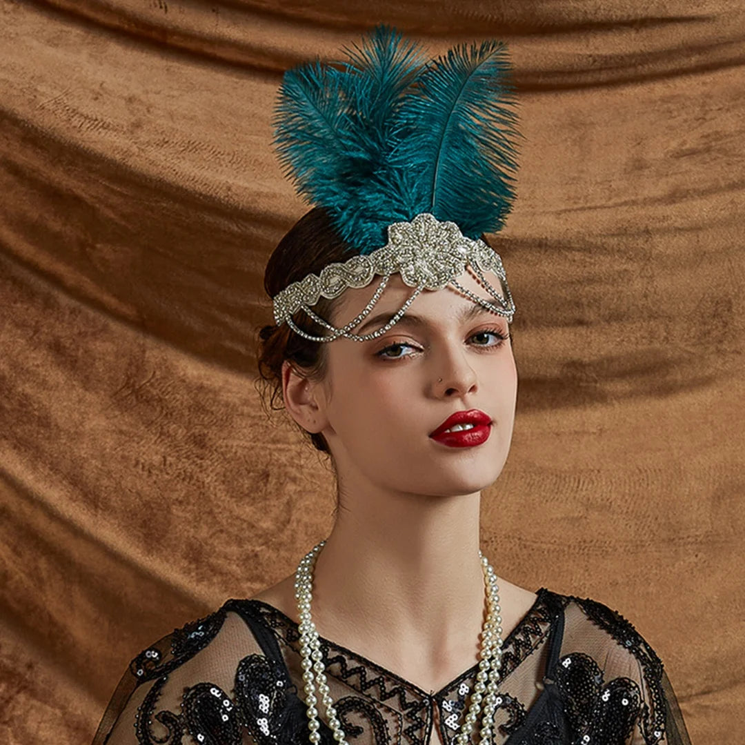 Serre-tête Plumes de Paon Style Années 1920 - Gatsby Vintage – vue 13
