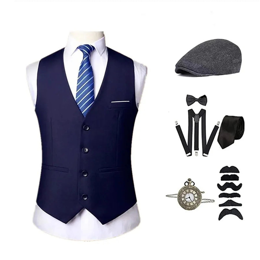Costume Rétro Années 20 Homme – Gilet, Chapeau, Cravate et Montre – vue 4
