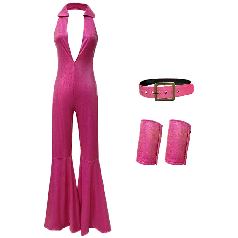 Body Disco Hippie Années 70 Femme avec Ceinture