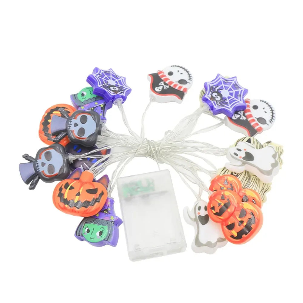 Guirlande LED Halloween – Citrouilles et Fantômes, 1,5 à 6 m