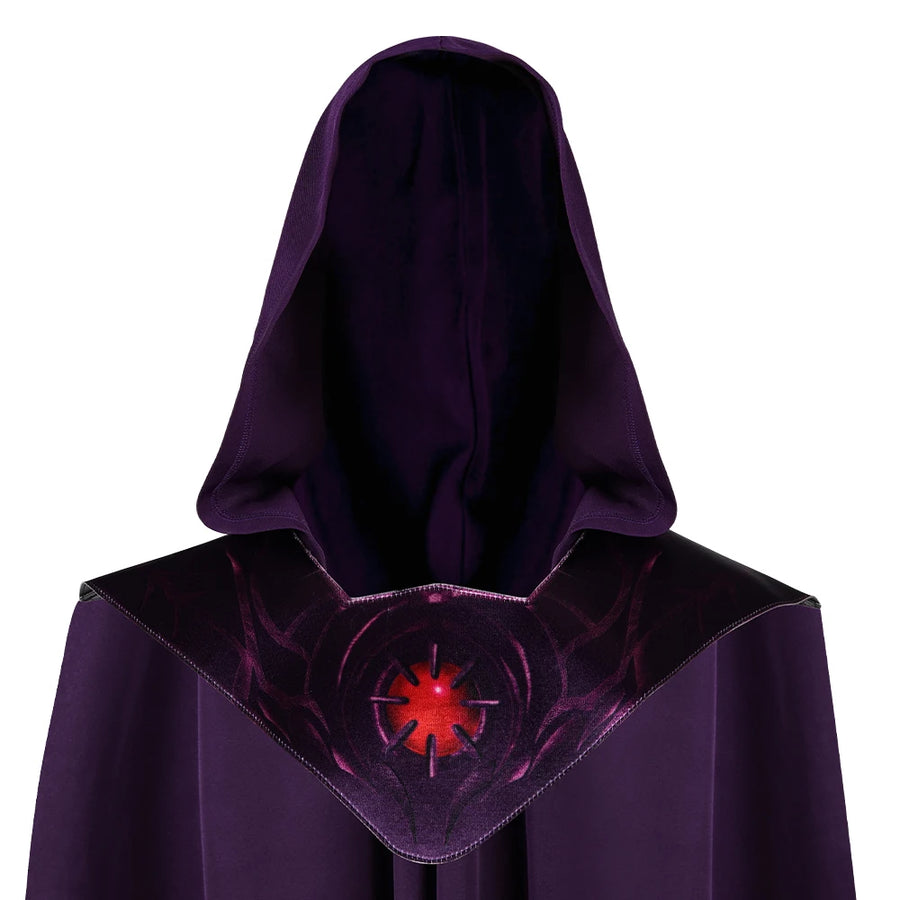 Cape de Sorcier Violette à Capuche – Médaillon Lumineux – vue 2