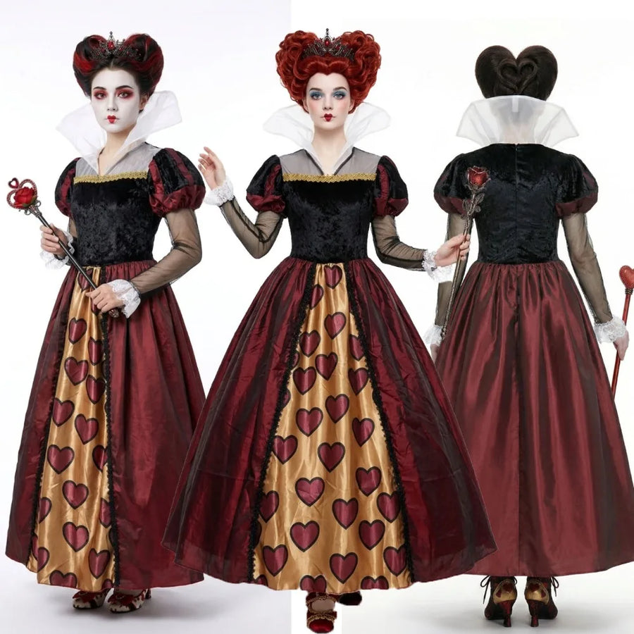 Costume Reine de Cœur – Robe, Couronne ou Perruque au Choix