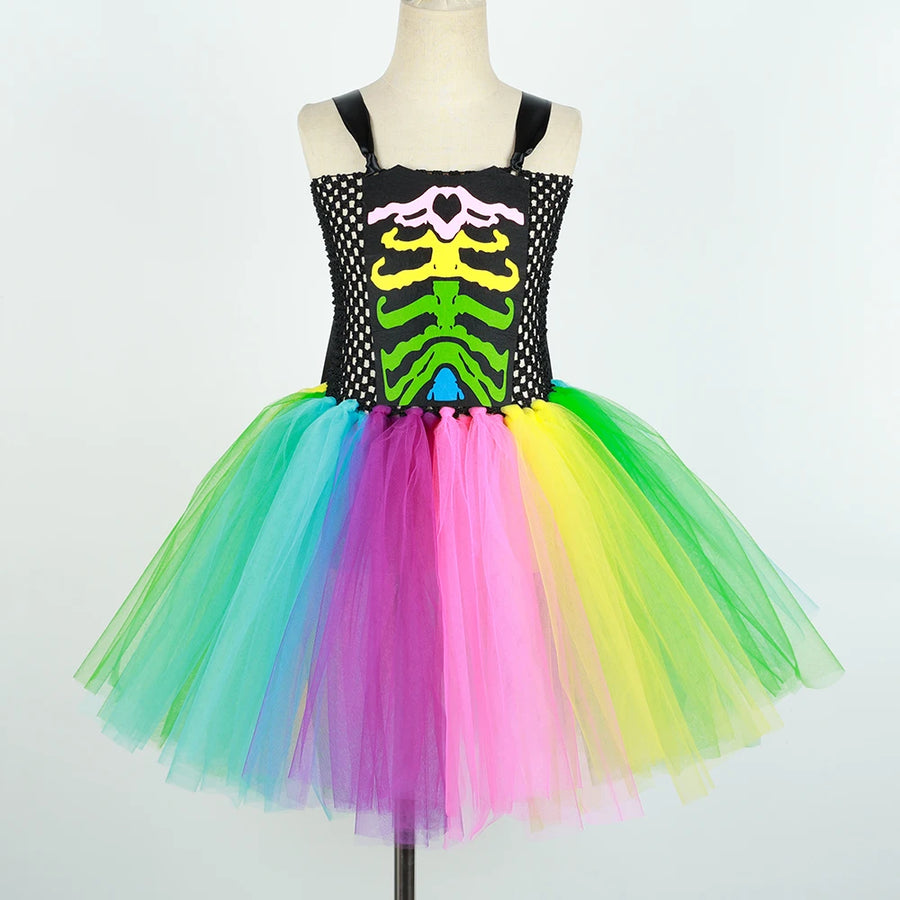 Robe Tutu Squelette Punk Fille