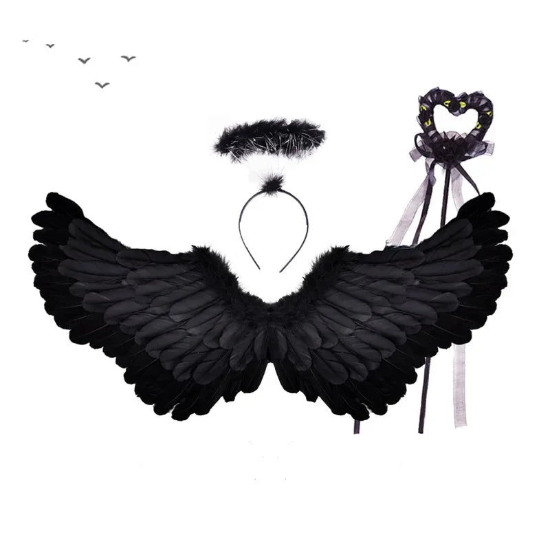 Kit Démon – Coiffe, Ailes Noires et Jupe