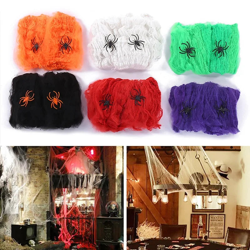 Toile d'araignée décorative extensible Halloween – 6 couleurs – vue 3