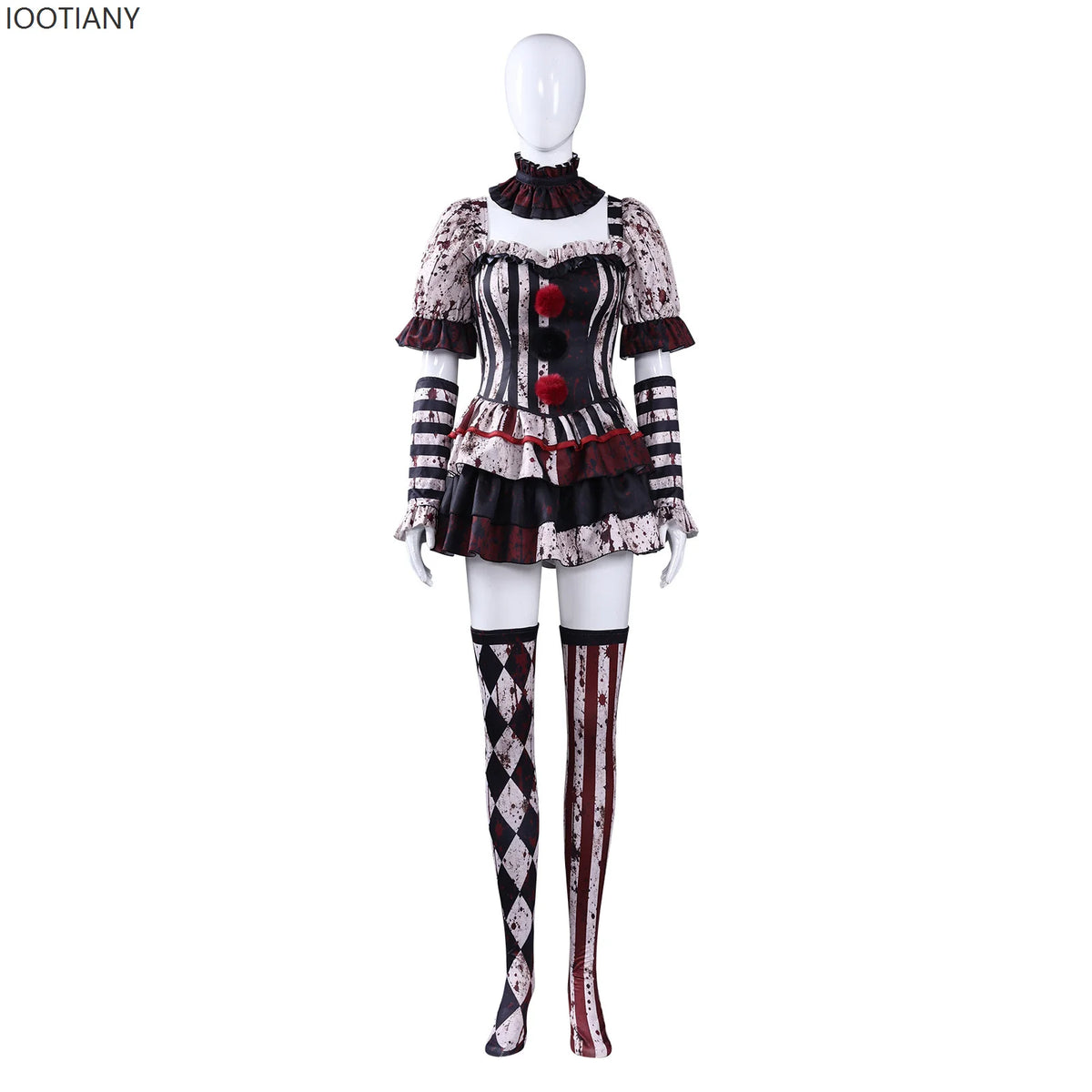 Robe Clown Horreur Ensanglantée Rayée