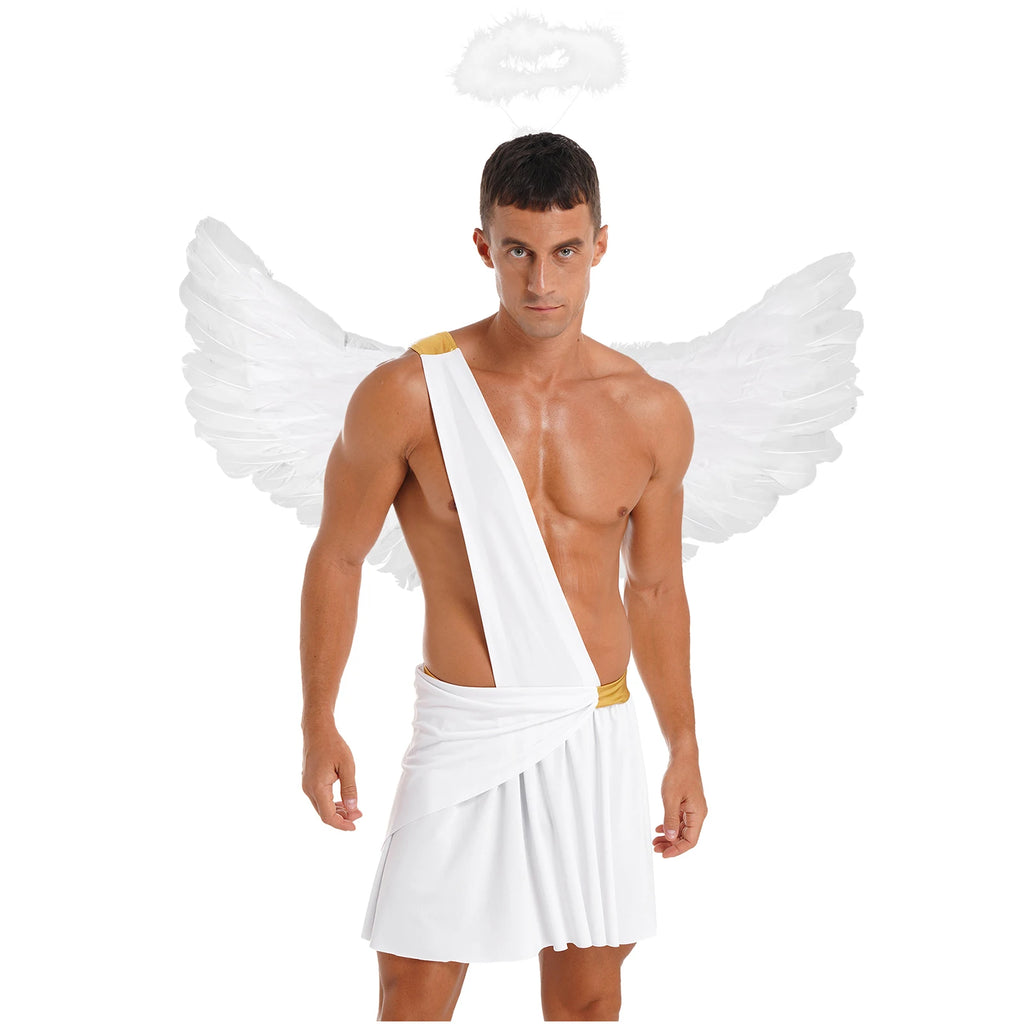 Déguisement Ange Déchu Homme – Jupe Plissée, Ailes et Serre-Tête – vue 4