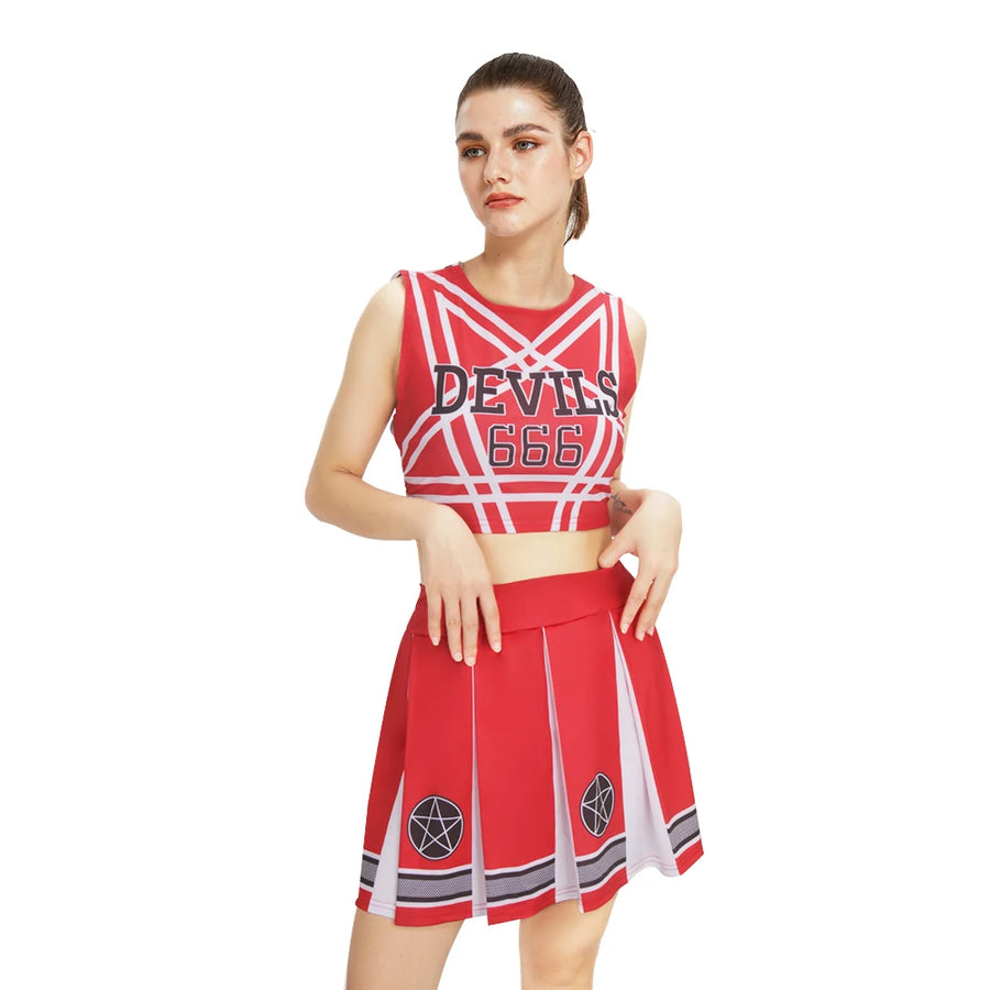 Déguisement Pom-Pom Girl Diablesse Rouge Adulte – vue 2