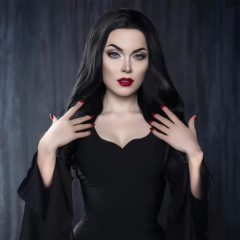 Robe Sorcière Gothique Sexy Noire – vue 2