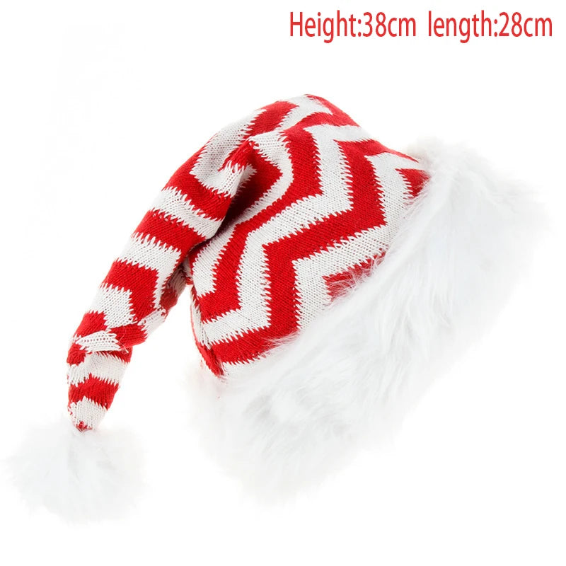 Bonnet de Père Noël Tricoté à Pompon et Fausse Fourrure – vue 8