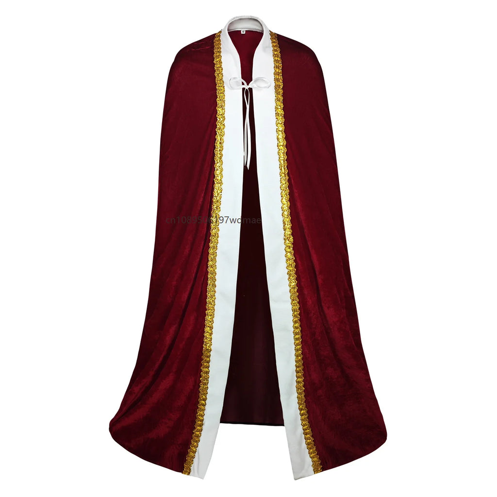 Cape de Roi Médiévale Rouge Bordeaux – Costume Prince Royal – vue 5