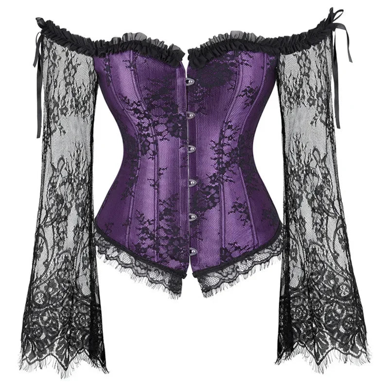 Corset Gothique à Manches en Dentelle