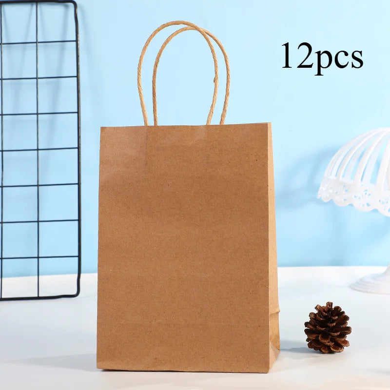 Sacs Cadeaux Kraft avec Anses – Lots de 12