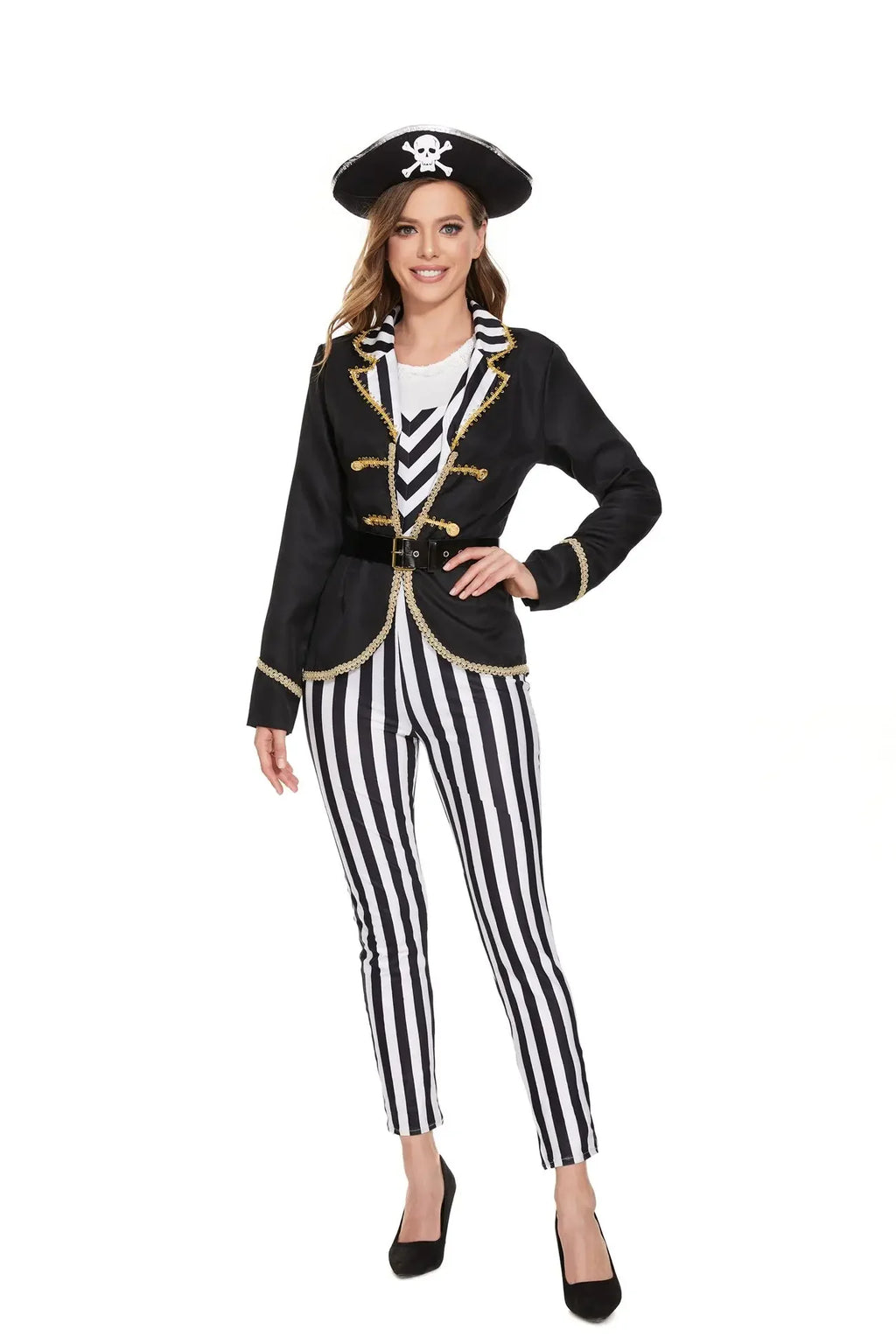 Déguisement Capitaine Pirate Femme Pantalon Rayé – vue 6