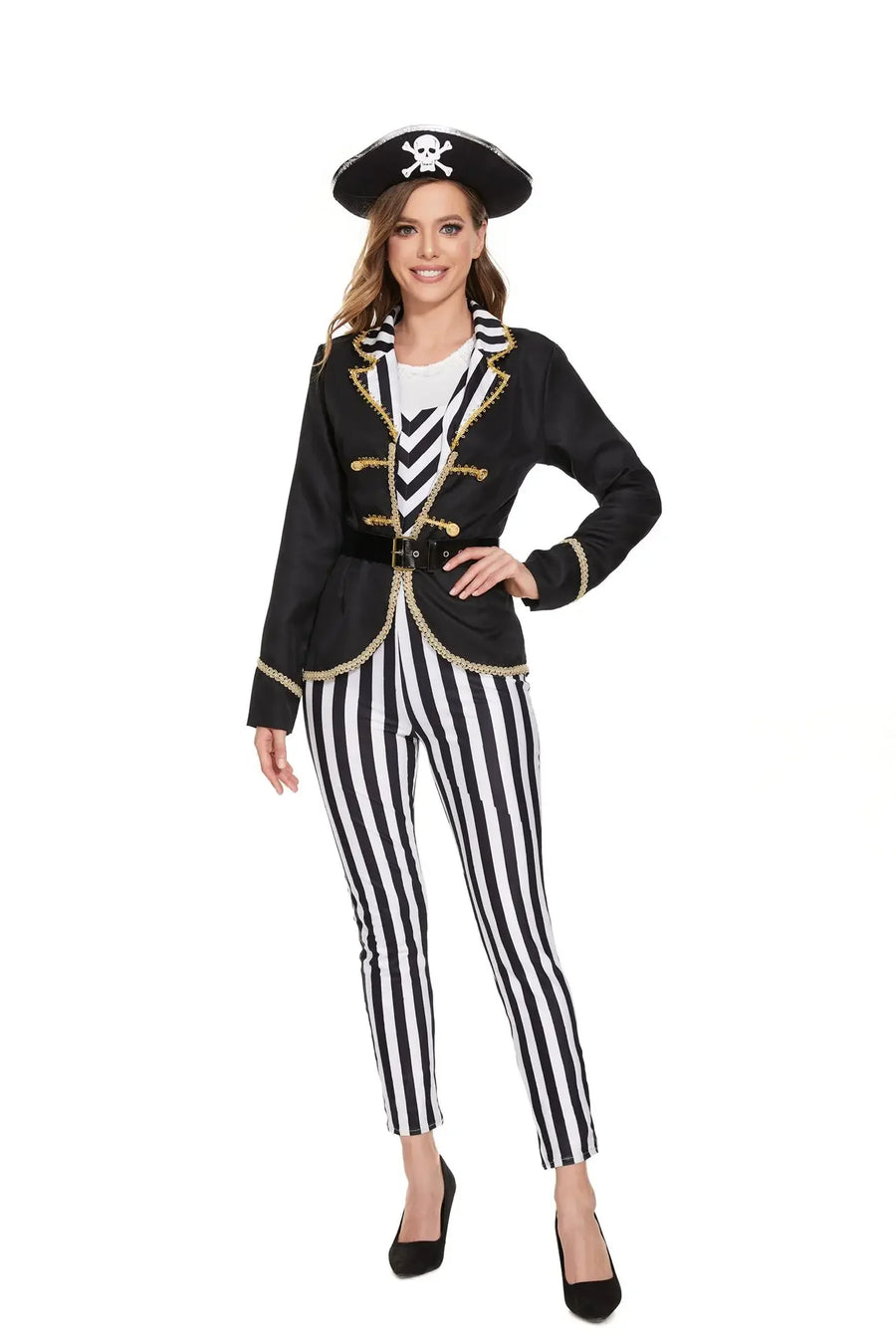 Déguisement Capitaine Pirate Femme Pantalon Rayé – vue 6