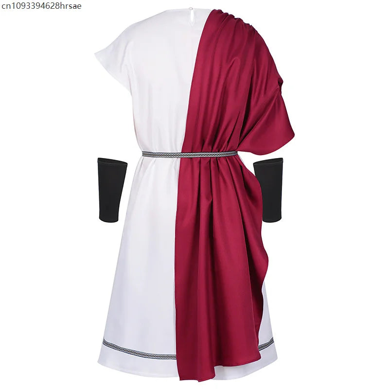 Toge Romaine Bordeaux Homme avec Ceinture et Bandeau – vue 2