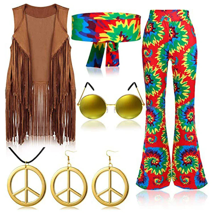 Déguisement Hippie Années 70 Femme à Franges