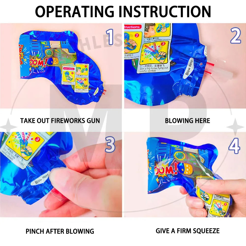Canon à Confettis Gonflable Portable Paillettes – vue 5