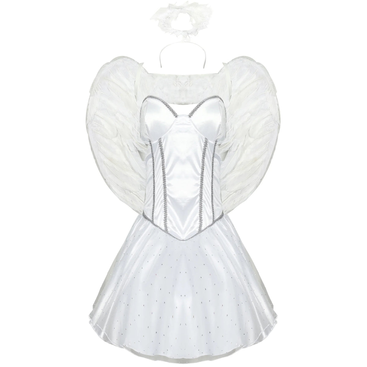 Déguisement Ange Sexy Blanc Femme avec Ailes – vue 5