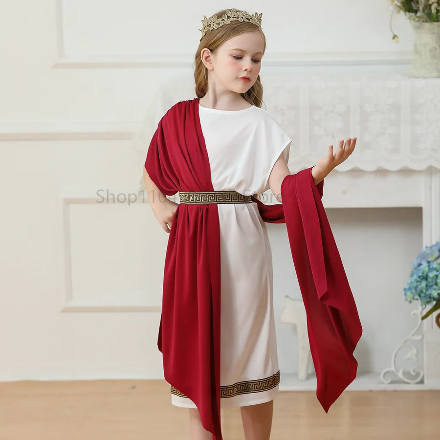Déguisement Déesse Grecque Fille – Robe Romaine – vue 6