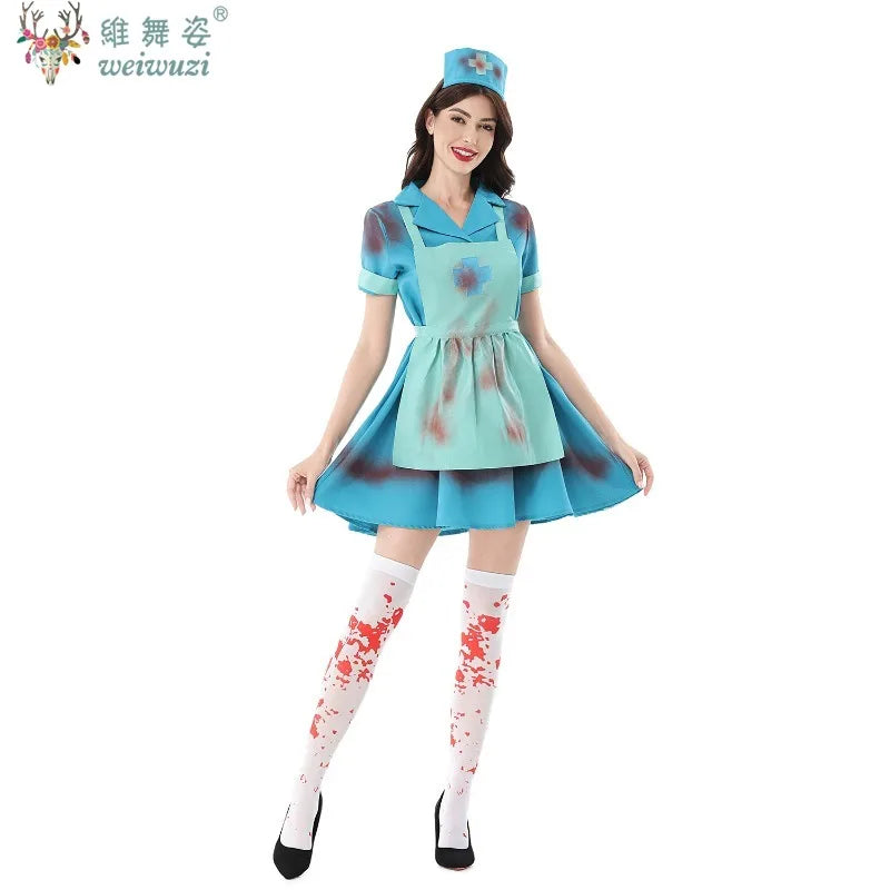 Déguisement Infirmière Zombie Femme – Robe Tachée de Sang
