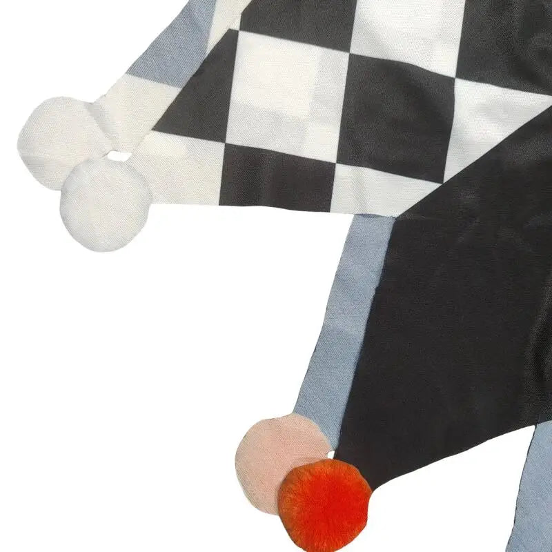 Déguisement Clown Adulte – Cape à Damier Noir et Blanc avec Gants – vue 6
