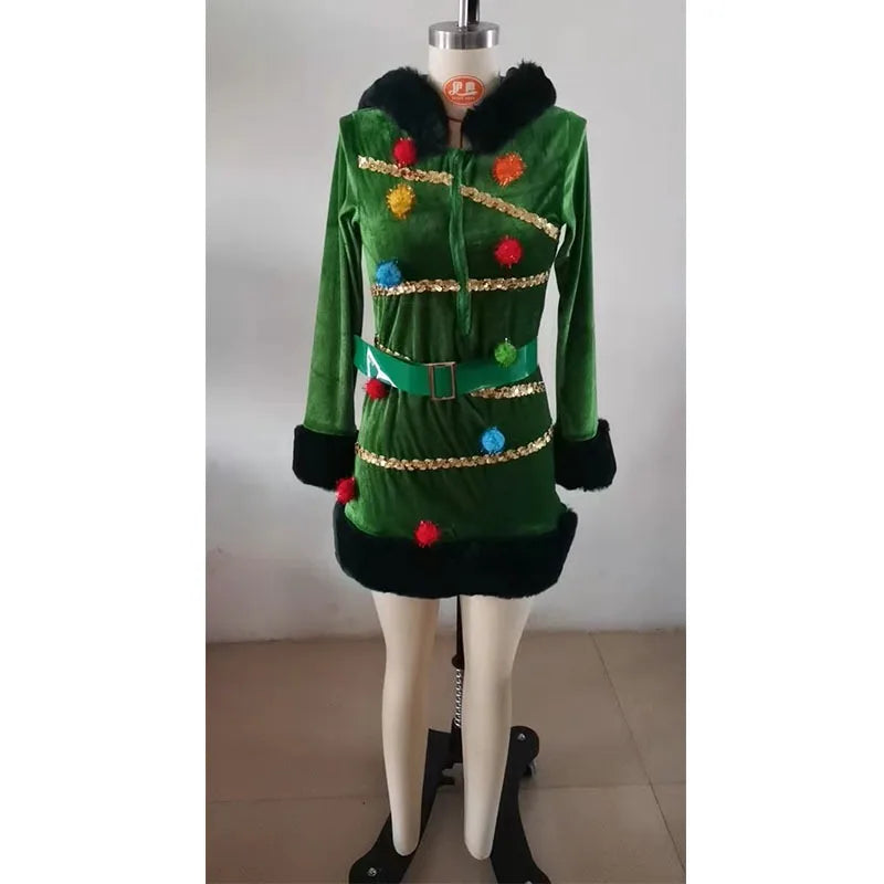 Robe Sapin de Noël Verte Femme