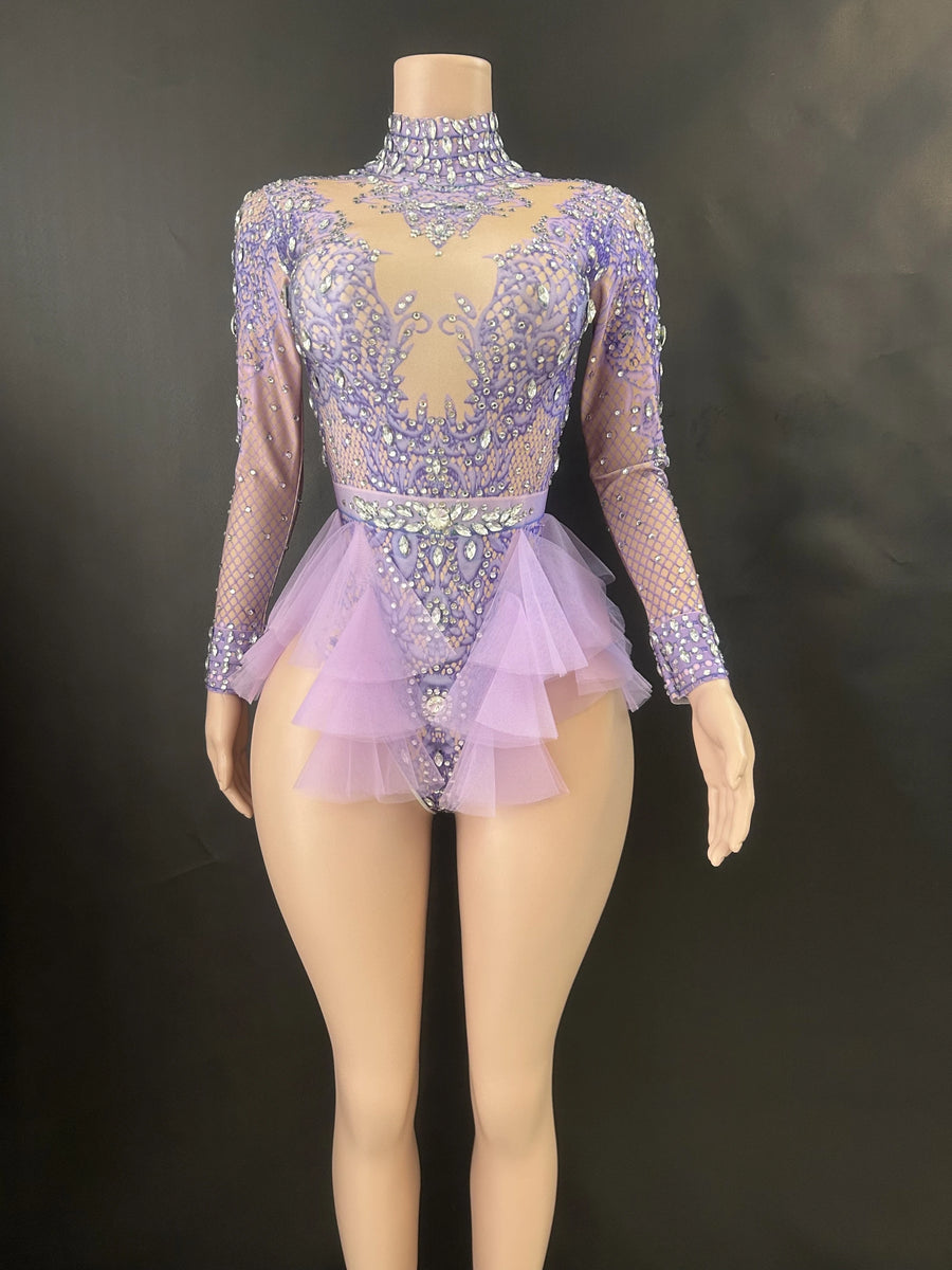 Body Scène Femme Strass et Tulle – Plusieurs Couleurs