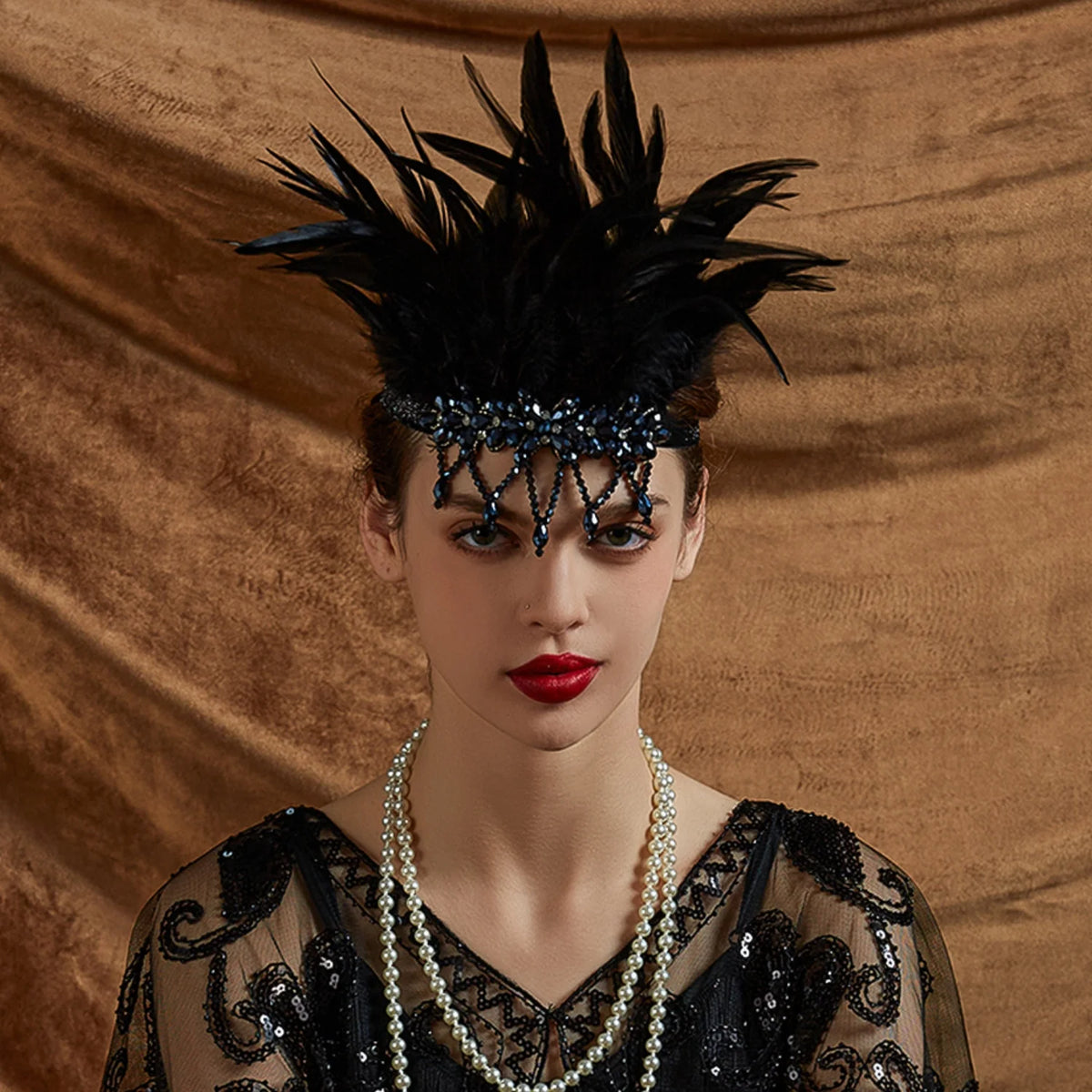 Serre-tête Plumes de Paon Style Années 1920 - Gatsby Vintage – vue 14