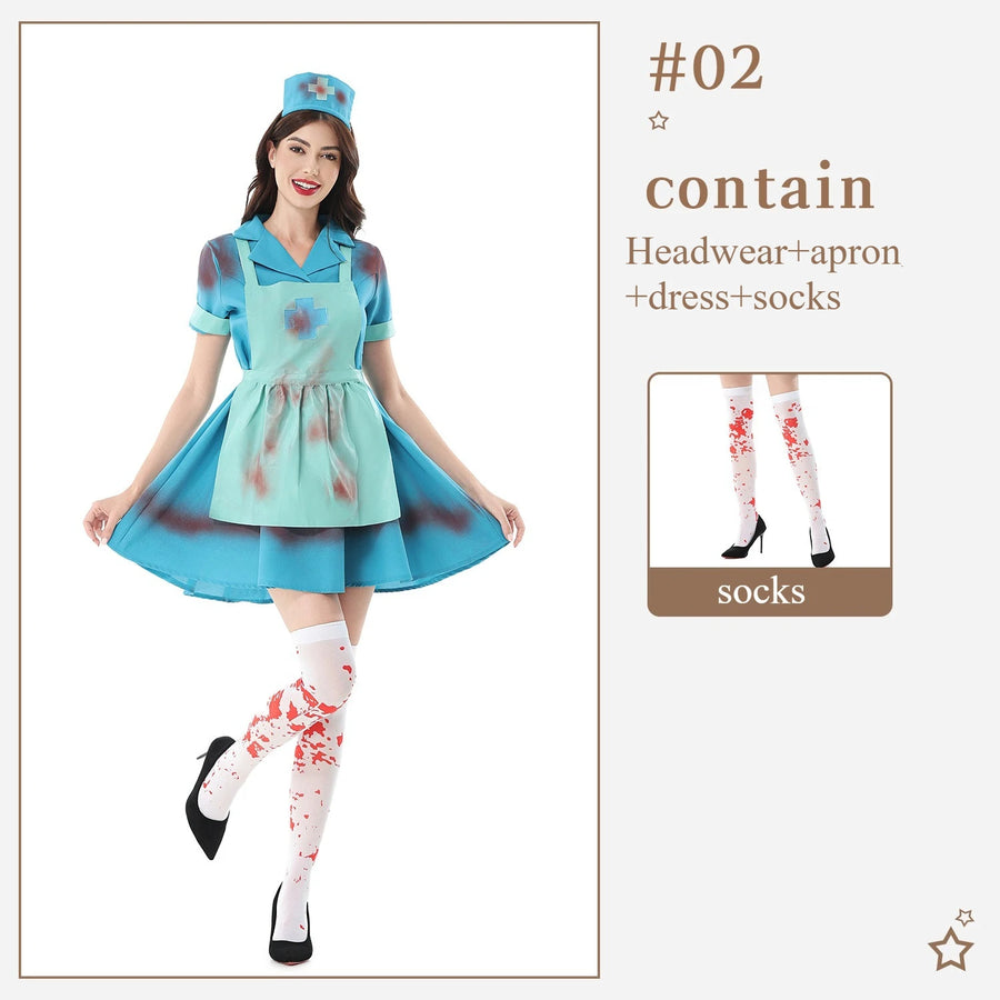 Déguisement Infirmière Zombie Femme – Robe Tachée de Sang