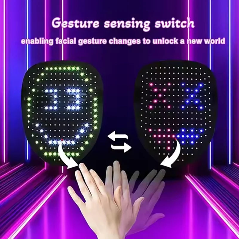 Masque LED Lumineux à Détection de Gestes