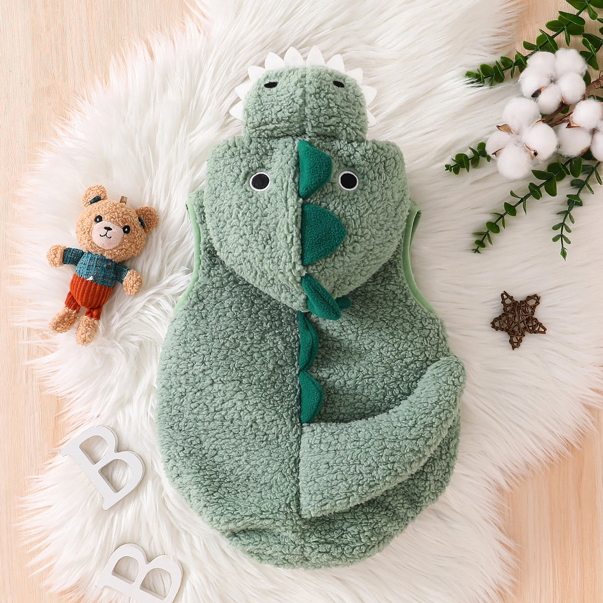 Déguisement Dinosaure Bébé — Body sans Manches à Capuche – vue 3