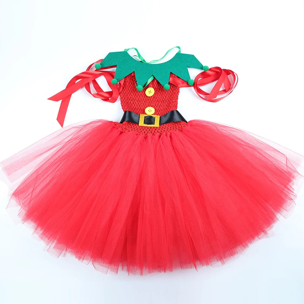 Robe Tutu Lutine Rouge et Verte Fille – vue 6