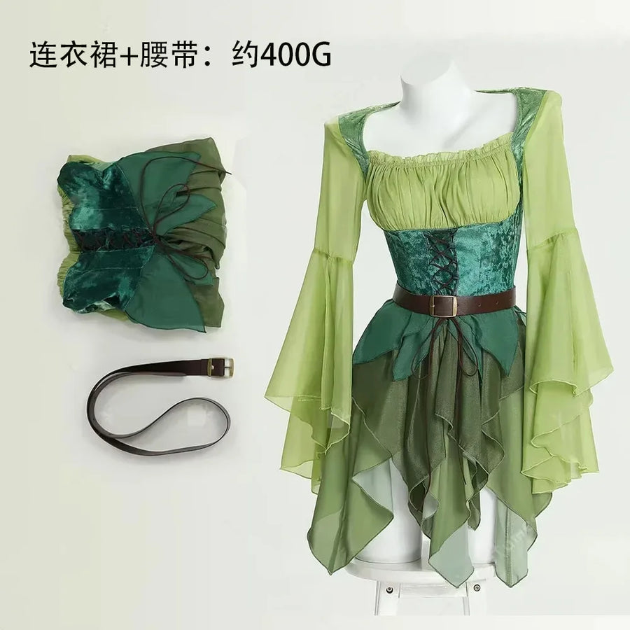 Déguisement Elfe Vert avec Ailes et Ceinture – vue 8