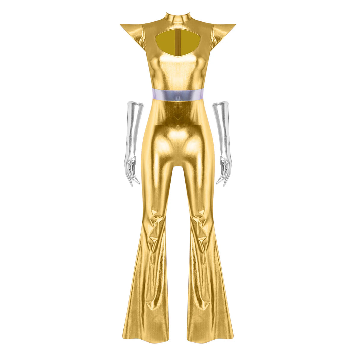 Combinaison Disco Alien Métallisée Femme – vue 7