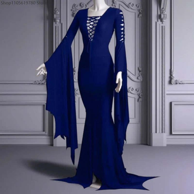 Robe Sorcière Gothique à Lacets