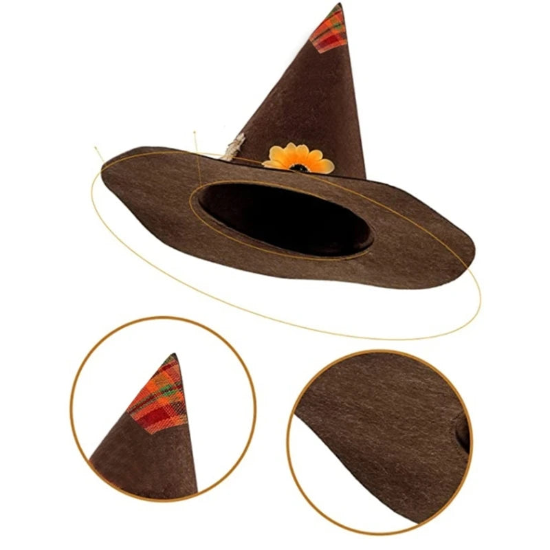 Chapeau d'Épouvantail – Sorcier Adulte et Enfant