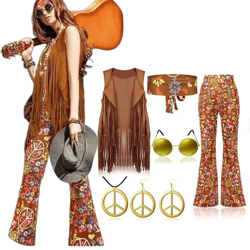 Gilet Hippie à Franges Années 60-70 Femme