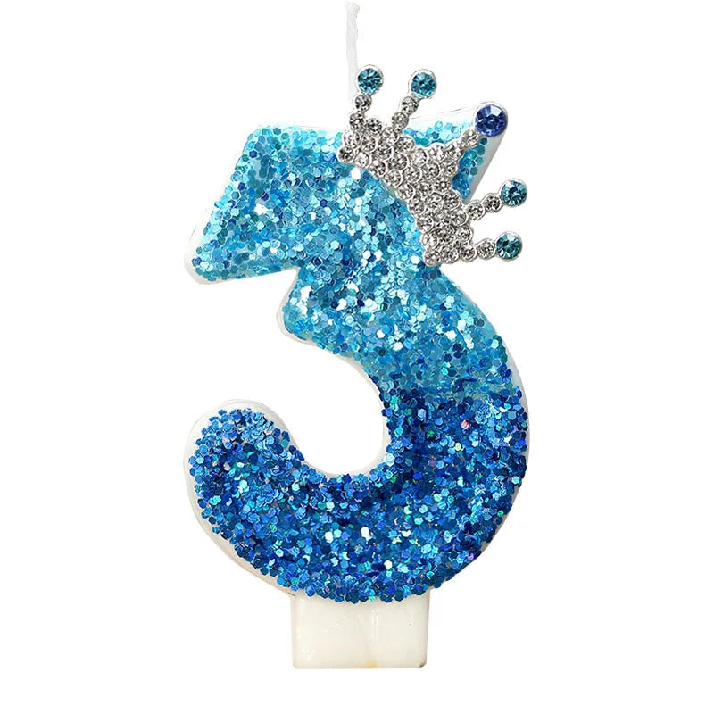 Bougie Topper Gâteau Chiffre 2 Lumineuse Couronne Princesse – vue 5