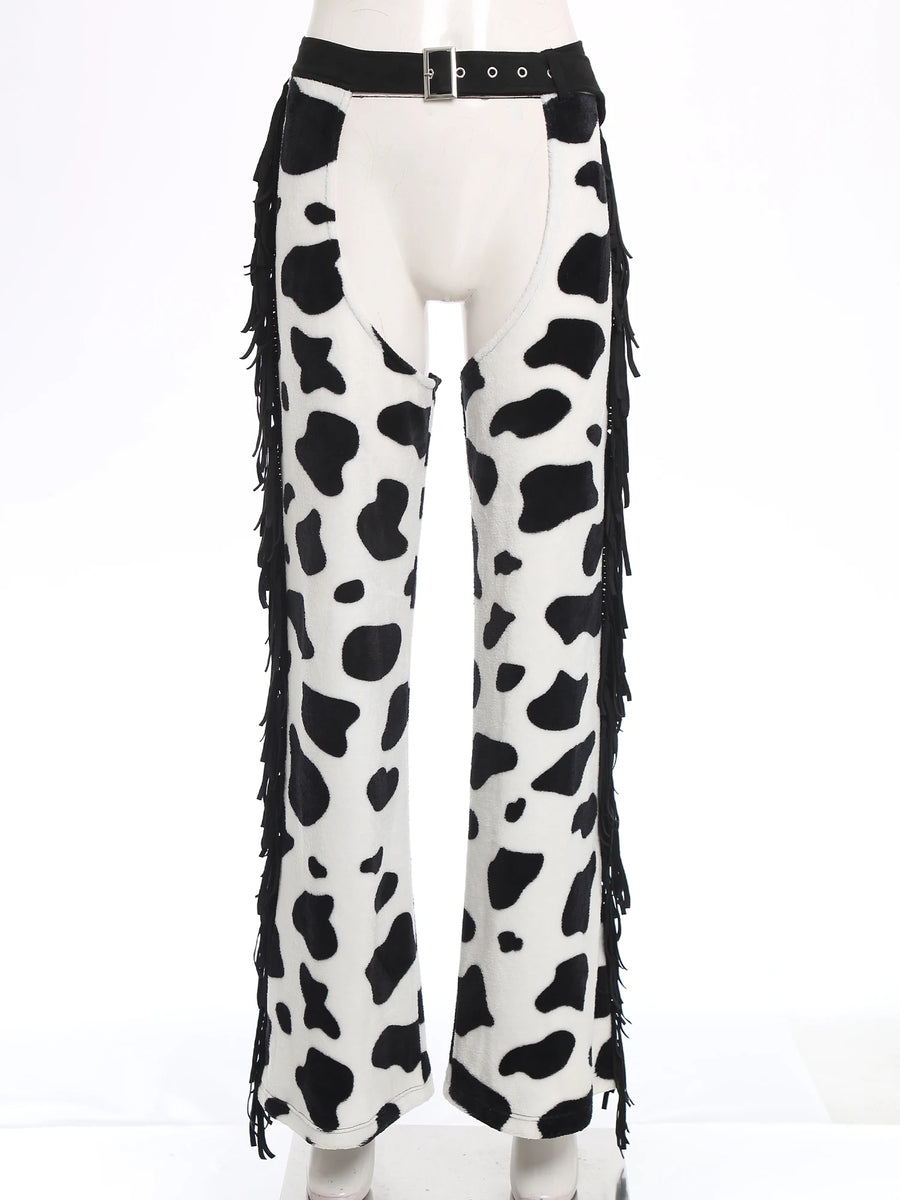 Pantalon Cow-Girl Imprimé Vache à Franges – vue 5