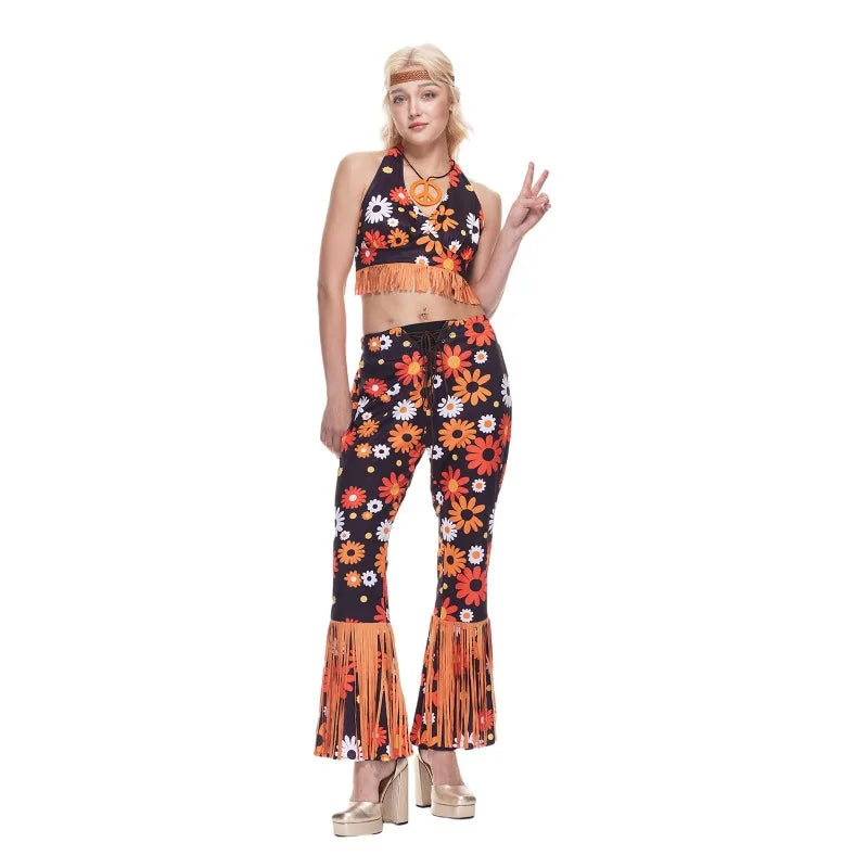 Déguisement Hippie Flower Power Années 70 Femme