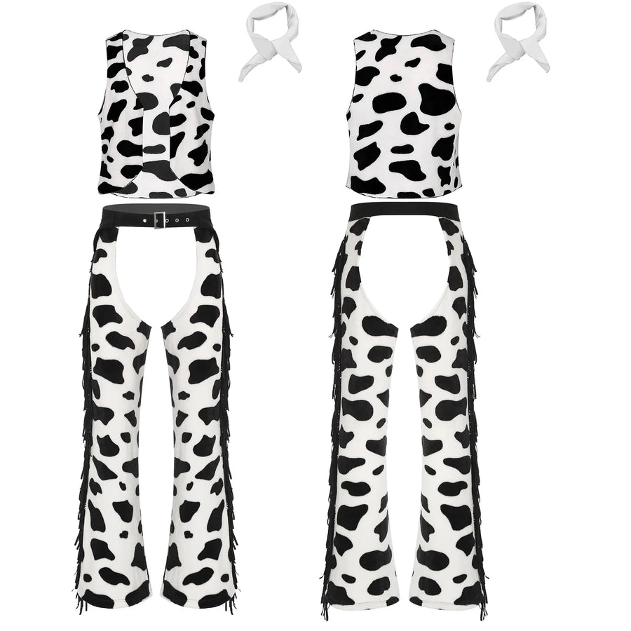 Pantalon Cow-Girl Imprimé Vache à Franges – vue 8