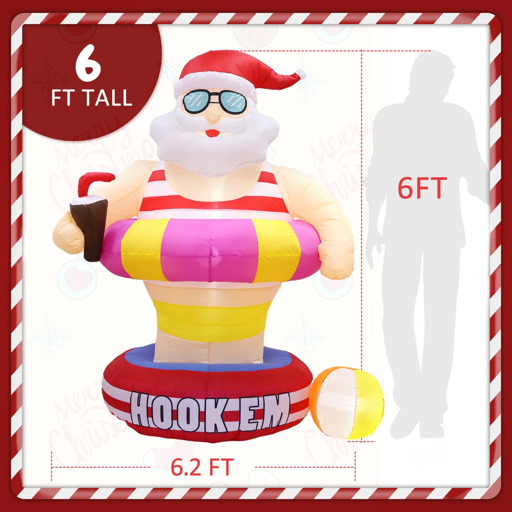 Père Noël Gonflable Géant 1,8 m – Décoration Extérieure – vue 3