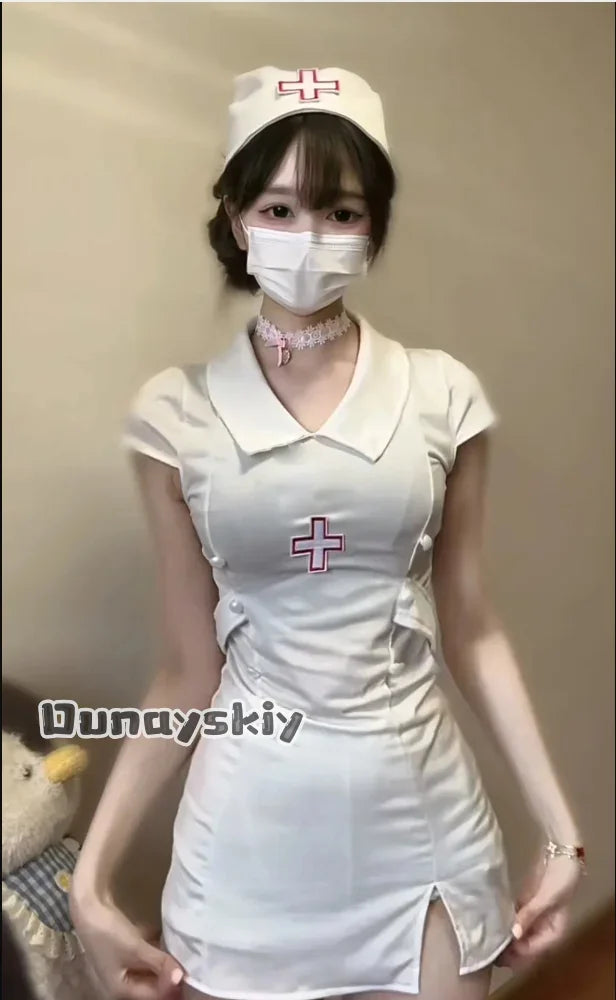 Déguisement Infirmière Diablesse Sexy Noir et Blanc – vue 2