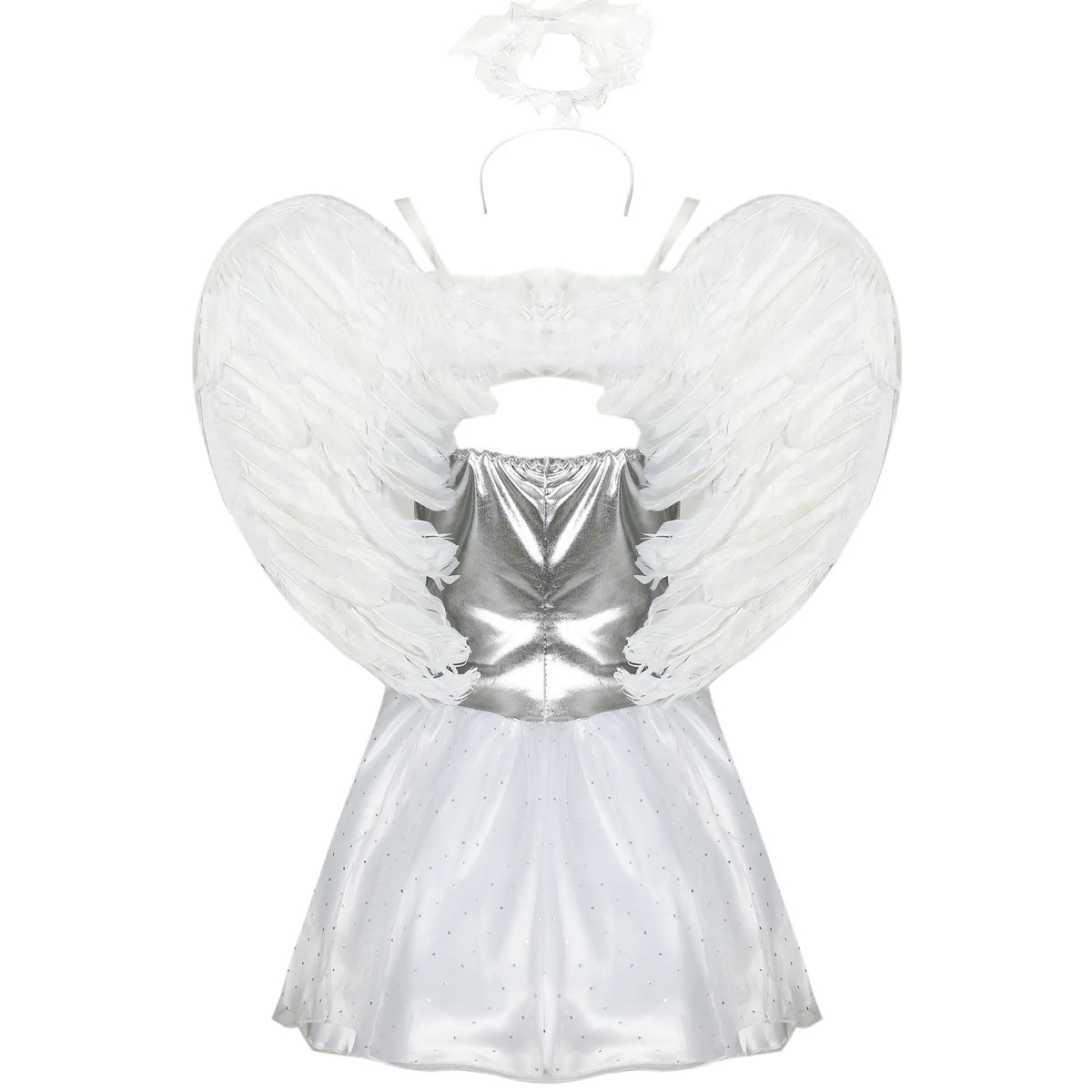 Déguisement Ange Sexy Blanc Femme avec Ailes – vue 6