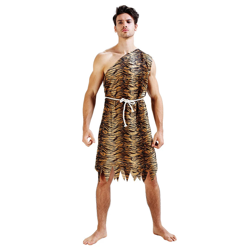 Déguisement Homme des Cavernes Couple Imprimé Tigre – vue 5