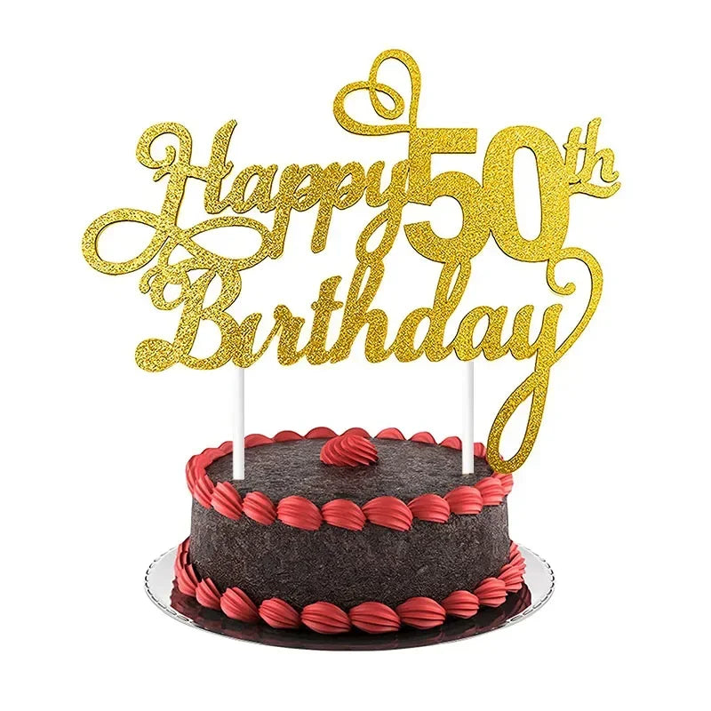 Topper Gâteau Happy Birthday Chiffre d'Âge - Lot de 1 à 20 pièces – vue 10
